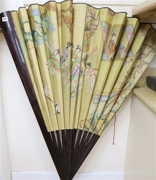 A large chinese painted fan
